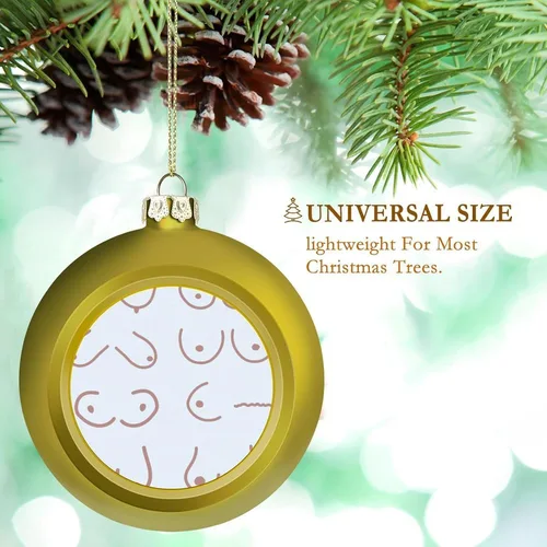 Vista 3 de Boobs Funny Shatterproof Matte Christmas Balls for Tree Wreath Home Decor 1PCS