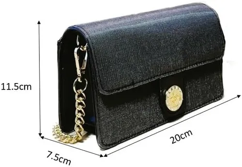 Vista 4 de Bolsos cruzados LED para mujer, bolso cruzado pequeño con luz, 7 colores, mini bolso para fiesta, Negro
