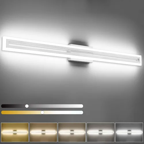 Vista 15 de SOLFART Luces de tocador de baño sobre espejo 14W 60 cm Luz de baño moderna negra 6000K ND