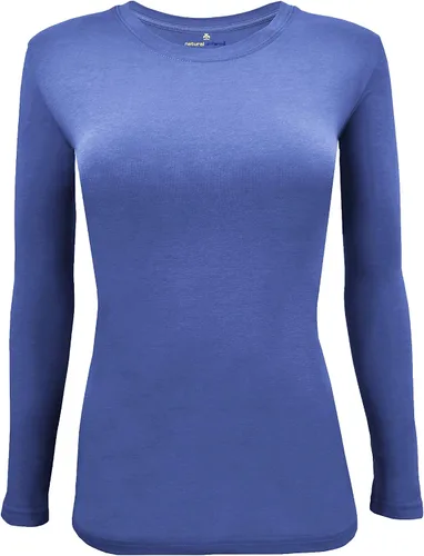 Vista 15 de Natural Uniforms Camiseta Under Scrub para mujer, cuello redondo, manga larga, paquete de 3, paquete múltiple de 3