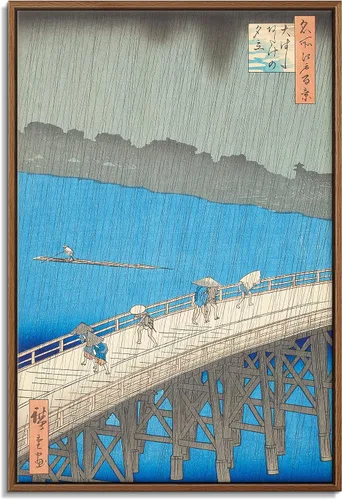 Vista 14 de Utagawa Kuniyoshi - Lienzo con marco flotante para pared, pintura japonesa Ukiyo-e, un pájaro gigante y una langosta - 16 x 24 pulgadas