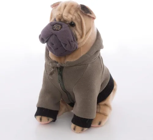 Vista 8 de CU-MATE Perro de peluche Chihuahua de 12 pulgadas, juguete realista de cachorro sentado con falda (regalo de presente)