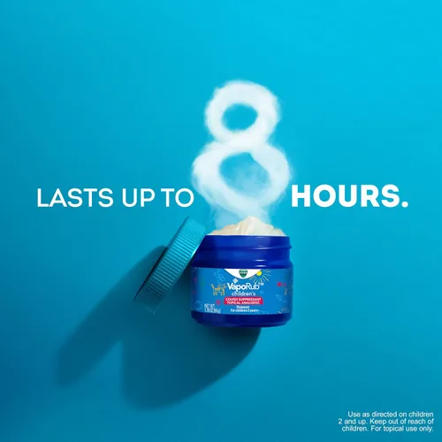 Vista 3 de Vicks VapoRub para Niños, Supresor Tópico de la Tos y Analgésico, Alivia la Tos y Dolores y Molestias Menores, Clínicamente Probado, Comienza a