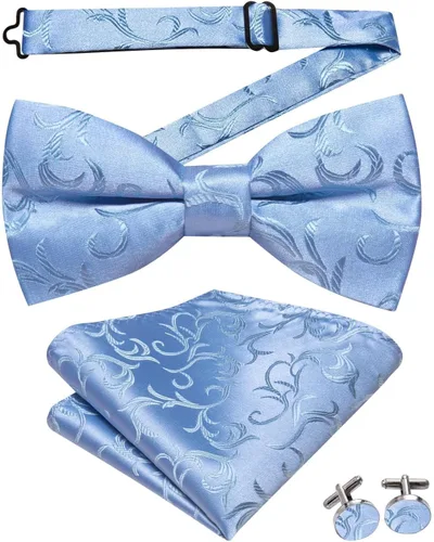 Vista 4 de Hi-Tie Chaleco de traje de seda para hombre, corbata y corbatín de solapa, clip de corbata dorado, chaleco floral de cachemira, 8 piezas, conjunto