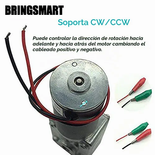 Vista 7 de BRINGSMART 12V 5rpm DC Motor de engranaje helicoidal autobloqueante mini
