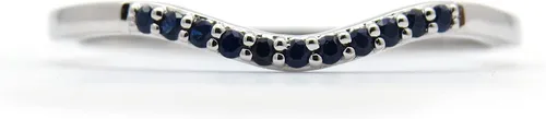 Vista 3 de Dazzlingrock Collection Anillo de boda apilable con 11 piedras preciosas o diamantes redondos para mujer en plata de ley 925