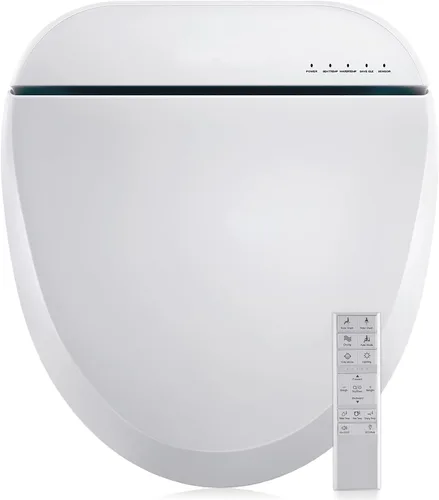 Vista 8 de Asiento de inodoro con bidé, agua caliente ilimitada inteligente, asiento para inodoro calefactado electrónico con control remoto, lavado turbo