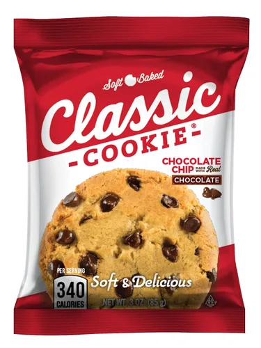 Vista 5 de Classic Cookie Galletas suaves con chispas de chocolate, 4 cajas, 32 galletas envueltas individualmente