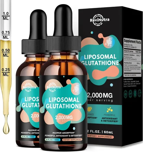Vista 8 de Suplemento de glutatión liposomal - Gotas líquidas de glutatión de 2000 mg