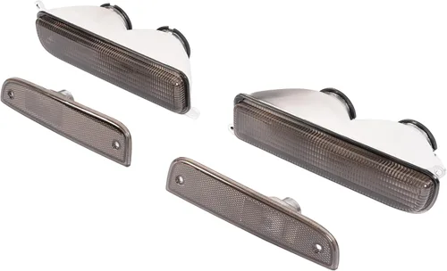 Vista 2 de HECASA Tapas de luces de señal de esquina delantera y parachoques, compatibles con Jeep Cherokee XJ Pair 1997-2001, color humo