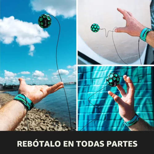 Vista 3 de Waboba Bola de Retorno Bounceback Negra y Azul Lunar, Bolas Hiper Rebote, Rebote Extremo y Diversión, Bola de Rebote Super Alto para Juegos Activos