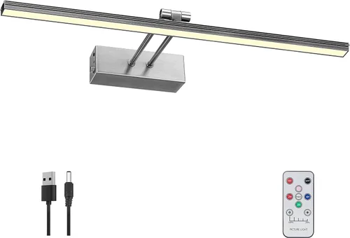 Vista 14 de FUNCHDAY Luz para Cuadros, Luces de Arte a Batería para Pared, Luz Inalámbrica con Control Remoto para Pinturas con Temporizador y Regulable