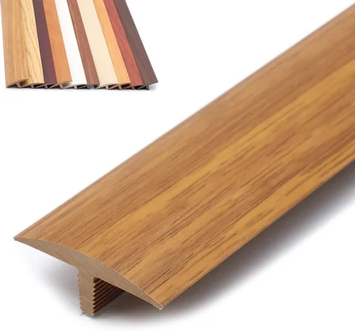Vista 10 de Tira de transición de suelo de madera con moldura en T, flauta reductora de puerta para cocina, dormitorio, balcón, protector de borde de alfombra