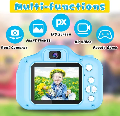 Vista 2 de Dylanto Cámara de selfie mejorada para niños, regalos de cumpleaños de Navidad para niños de 3 a 8 años, cámaras digitales para niños con video HD