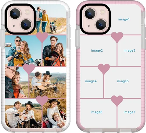 Vista 20 de Funda de teléfono personalizada para iPhone 13 personalizada con collage de múltiples imágenes, funda resistente a los arañazos, a los golpes, funda