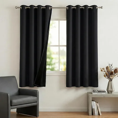 Vista 67 de NICETOWN Cortinas 100% Opacas Cortas de 36 Pulgadas de Largo para Dormitorio, Privacidad Aislamiento Térmico con Ojales Cortinas de Ventana