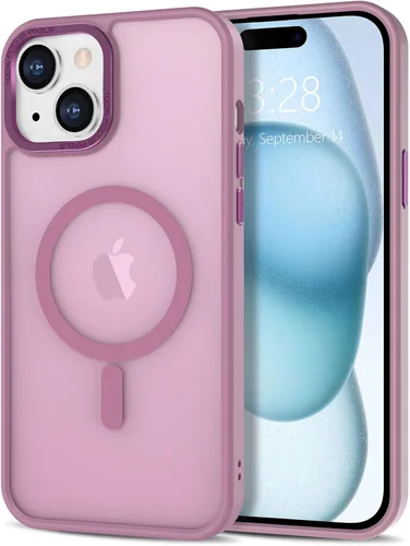 Vista 28 de Anuck - Funda magnética para iPhone 11 compatible con MagSafe, carcasa trasera mate translúcida dura, borde de TPU, delgada, resistente a impactos