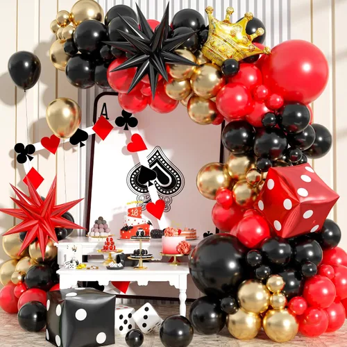 Vista 11 de Kit de guirnalda de globos negro, blanco y dorado, 115 piezas de arco de globos beige arena negro crema oro metálico con globos de papel de aluminio