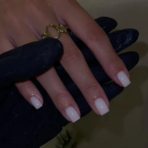 Vista 9 de Uñas postizas a presión color rosa bebé con forma de almendra, 48 piezas, uñas postizas gruesas neutras para mujeres, uñas de almendra medianas a