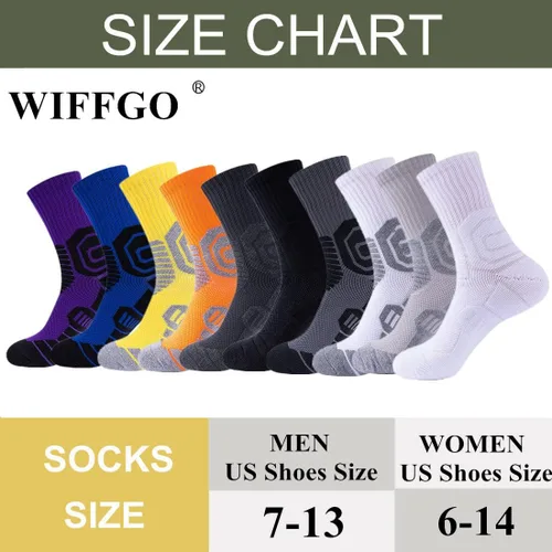 Vista 6 de WIFFGO Calcetines acolchados atléticos para hombre para correr compresión entrenamiento talla 6-14 calcetines deportivos para exteriores