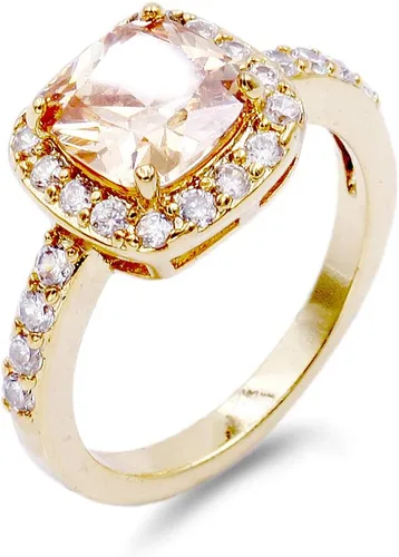 Vista 6 de Anillos cuadrados CZ de la colección Impression para boda, fiesta, cócteles, clásico, de moda Azul Aqua