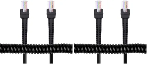 Vista 10 de xiwai Cat6 Ethernet 8P8C UTP macho a macho retráctil Ethernet Cable de conexión RJ45 Red LAN Estiramiento en espiral 3.3 ft