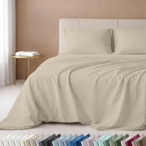 Vista 14 de California Design Den Juego de sábanas de lujo tamaño King - 100% algodón, 600 número de hilos, sábanas King de bolsillo profundo, ropa de cama