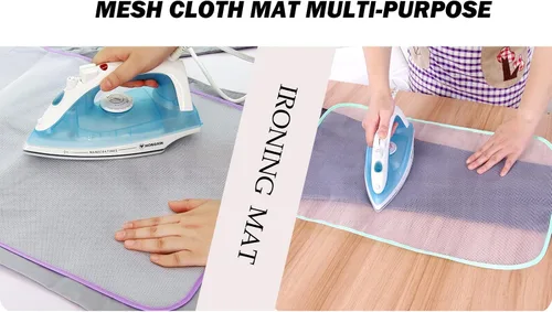 Vista 5 de Paquete de 5 paños de planchar para el hogar, malla protectora que ahorra quemaduras, paño de malla reutilizable para planchar, resistente al calor