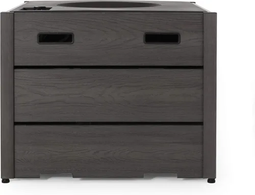 Vista 6 de Christopher Knight Home Archie Outdoor - Fogata cuadrada de 40,000 BTU, color gris