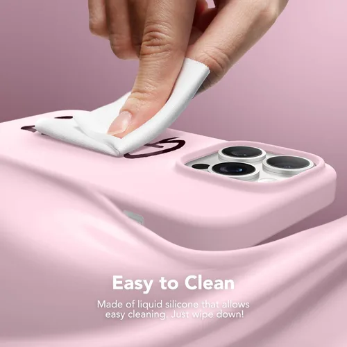 Vista 8 de GONEZ Funda para iPhone 14 Pro, compatible con Magsafe, con protector de pantalla + protector de lente de cámara, forro de microfibra suave Rosa