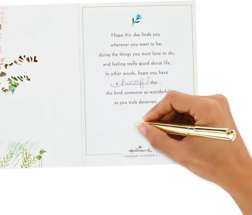 Vista 6 de Hallmark Paper Wonder - Tarjeta de cumpleaños desplegable para mujer (Día hermoso)
