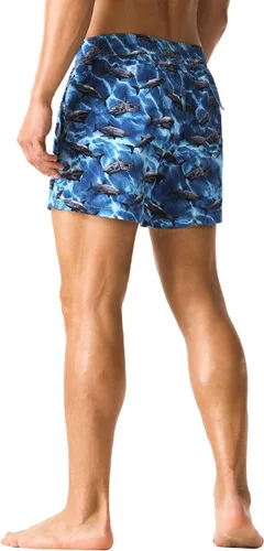 Vista 3 de Nonwe Shorts de baño suaves de secado rápido para hombre, ajuste relajado, con dibujo