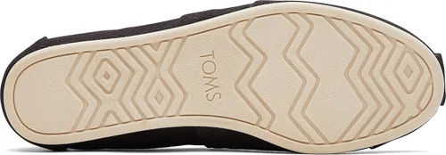 Vista 6 de TOMS Zapatos clásicos de lona para mujer, Lona negra de algodón reciclado, 7