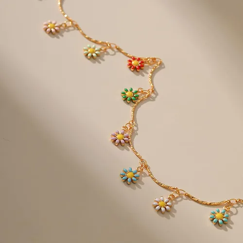 Vista 70 de Gargantilla con cuentas para mujer, chapada en oro de 18 quilates, gargantilla delicada para mujer
