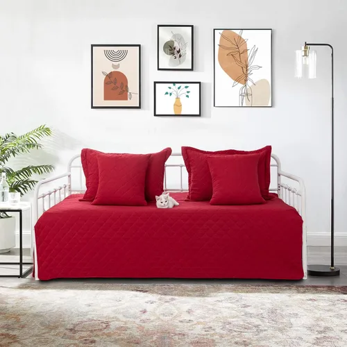 Vista 12 de Juego de Funda para Sofá Cama de 5 Piezas Juegos de Ropa de Cama para Sofá Cama Twin para Todas las Estaciones Edredón Ligero para Sofá Cama
