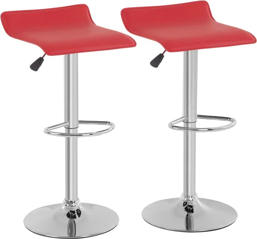 Vista 9 de BestOffice Juego de 2 taburetes de bar ajustables, taburetes de bar con modernos taburetes giratorios de piel sintética para silla de altura