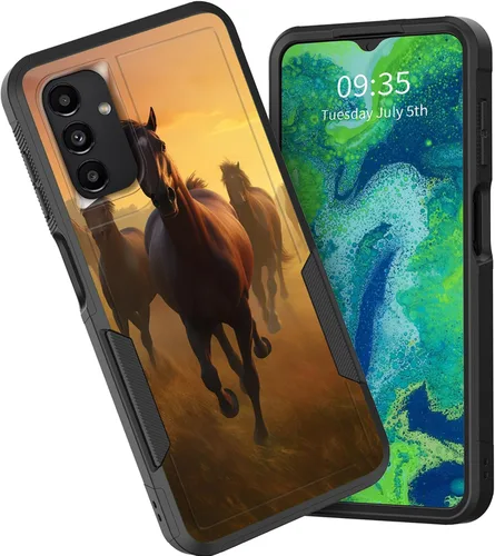 Vista 59 de Funda protectora para Galaxy A13 5G, doble capa híbrida resistente a prueba de golpes, policarbonato duro, silicona suave, TPU, funda protectora