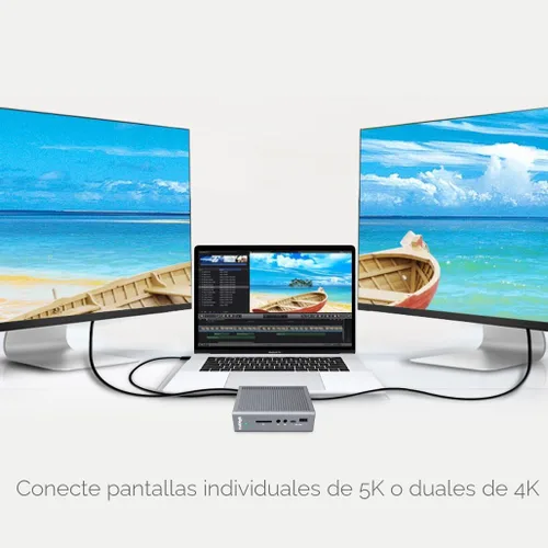 Vista 3 de CalDigit TS3 Plus Thunderbolt 3 Dock - Carga de 87W, 7 puertos USB 3.1, USB-C Gen 2, DisplayPort, ranura para tarjeta SD UHS-II, Gigabit Ethernet