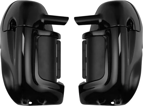 Vista 19 de Carenados para motocicletas para Harley, SLMOTO Carenado inferior ventilado negro vívido para piernas con altavoces de 6.5" y rejillas para Harley
