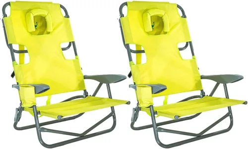 Vista 14 de Ostrich On-Your-Back - Silla de playa reclinable de 5 posiciones (paquete de 2)