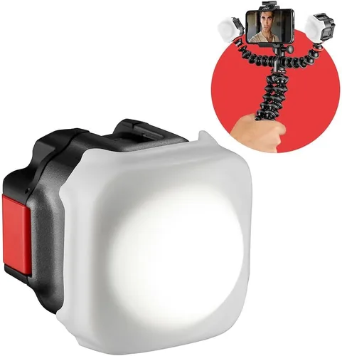 Vista 2 de Joby Beamo - Luz LED para smartphone y cámara sin espejo, compacta, carga inalámbrica, Bluetooth, impermeable, para vlogging, creación de contenido