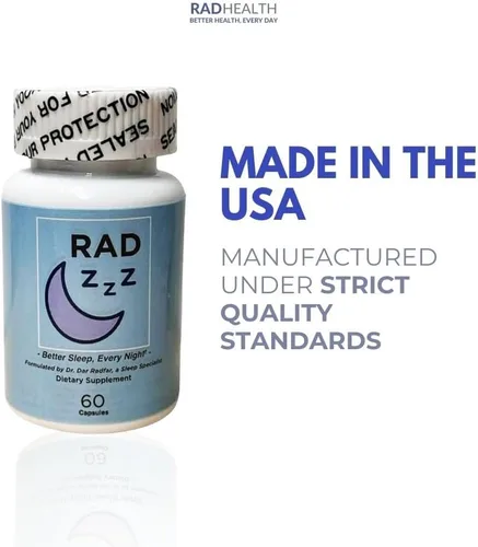 Vista 2 de Rad ZZZ - Pastillas naturales para ayudar al sueño, 60 cápsulas Promueve un sueño reparador Fabricado en Estados Unidos