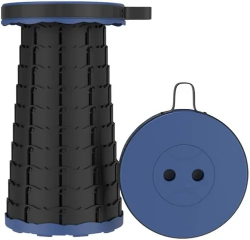 Vista 7 de Taburete plegable plegable portátil retráctil, plegable plegable telescópico plegable para adultos para pesca al aire libre, senderismo, jardinería