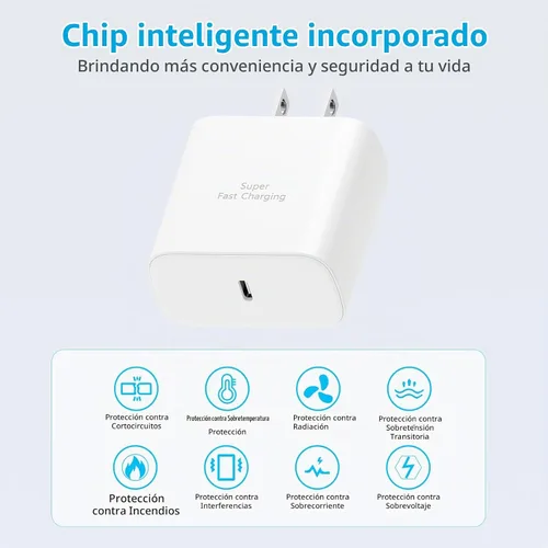 Vista 4 de Cargador súper rápido de 45 W para Samsung, cargador de teléfono Android, paquete de 2 Cable USB C a C de 10 pies, bloque de carga de 45 vatios