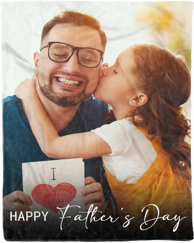 Vista 22 de D-Story Mantas para papá, manta de regalo personalizada de hija, manta para el Día del Padre, regalos para papá de parte de la hija, manta con fotos