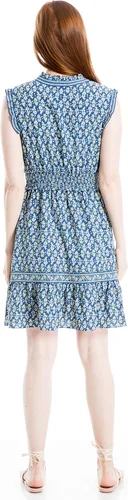 Vista 3 de Max Studio Vestido corto con volantes y cintura fruncida para mujer