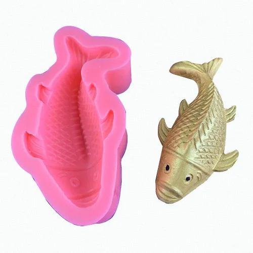 Vista 2 de MoldFun Molde de fondant 3D para pastel de pescado Koi, silicona, prisma rectangular, rosa, 5.7 x 2.8 x 1.4 pulgadas, 24.3 fl oz, herramienta