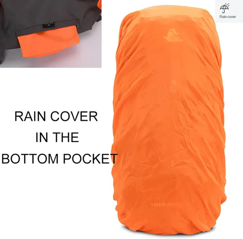 Vista 4 de Bseash Mochila de 60 l para senderismo y camping con cubierta para la lluvia, mochila impermeable de gran capacidad para deportes al aire libre
