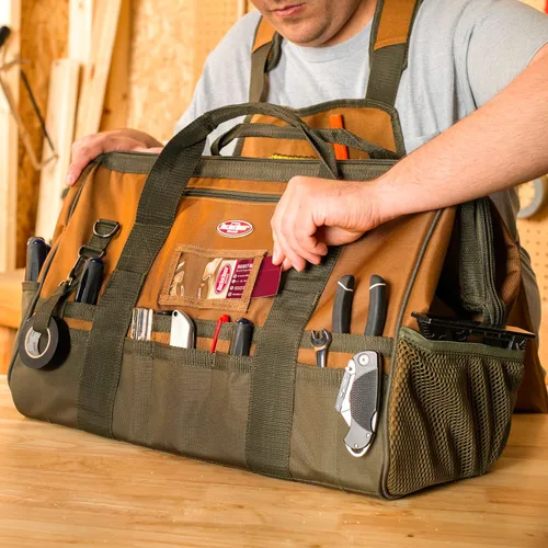 Vista 11 de Bucket Boss Bolsa de herramientas Gatemouth 20 en marrón, 60020, 32 litros