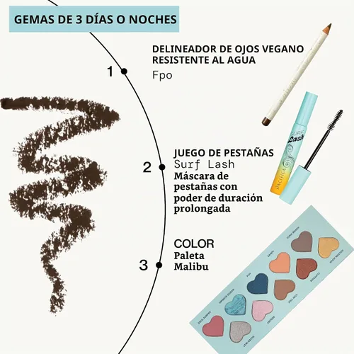 Vista 6 de Pacifica Lápiz delineador de ojos impermeable – Forro marrón con flecos de larga duración, a prueba de manchas, delineador de ojos, maquillaje